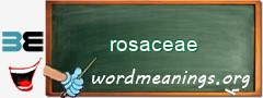 WordMeaning blackboard for rosaceae